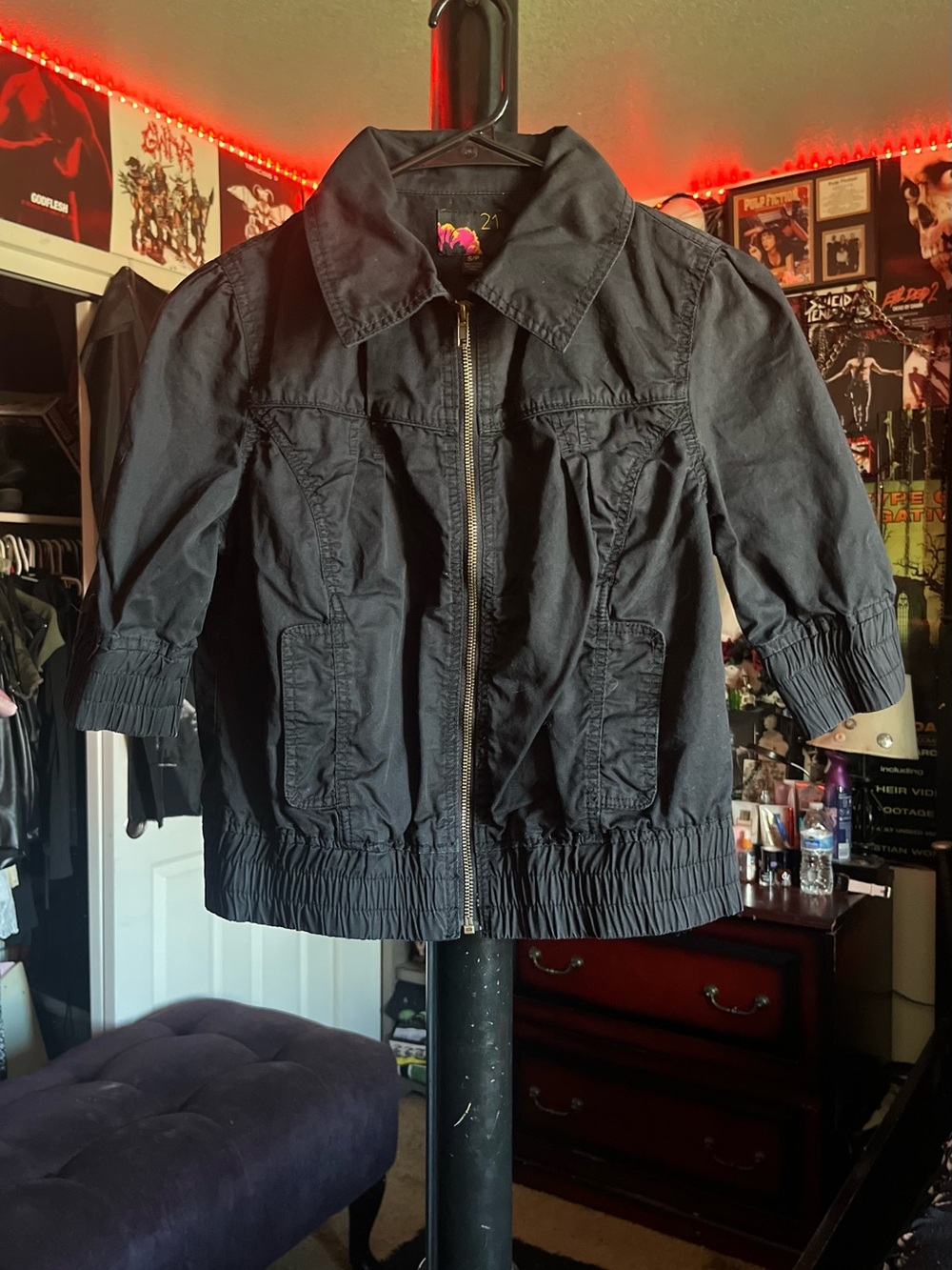 Black Zip-Front Jacket